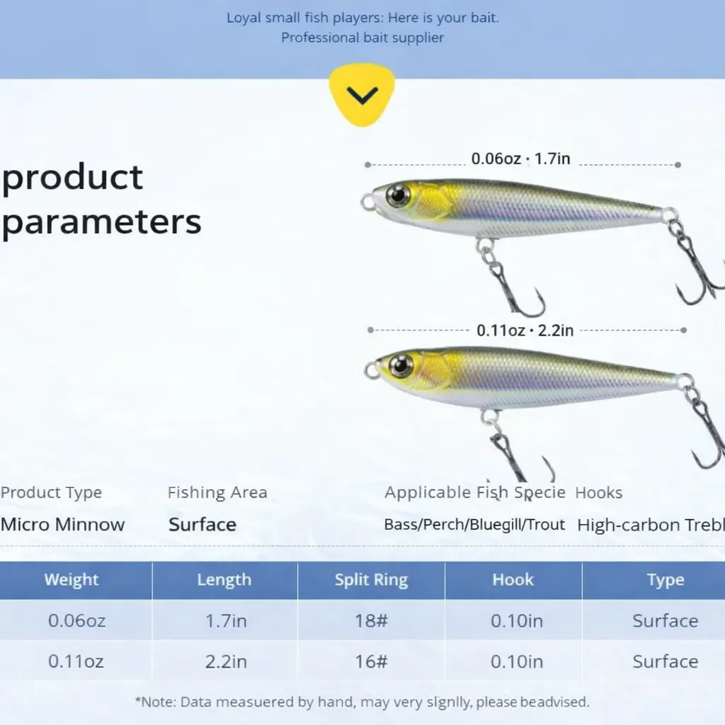 Micro topwater stickbait specifications