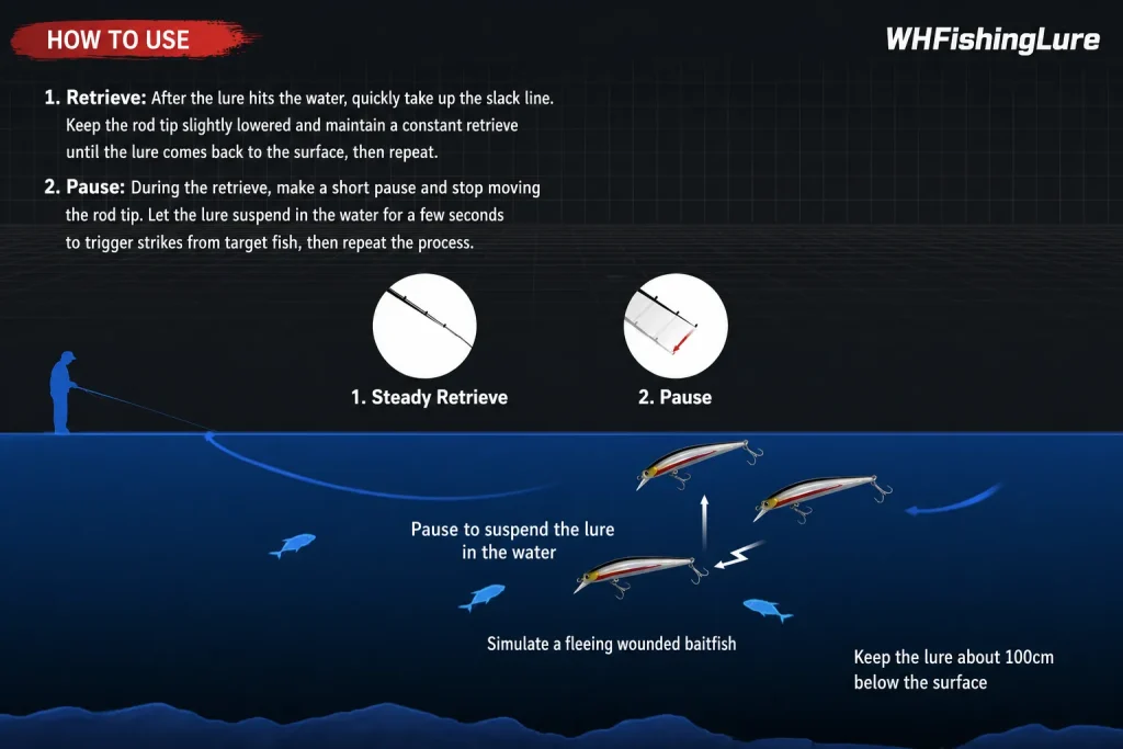 How to fish a suspending minnow lure using pause and retrieve