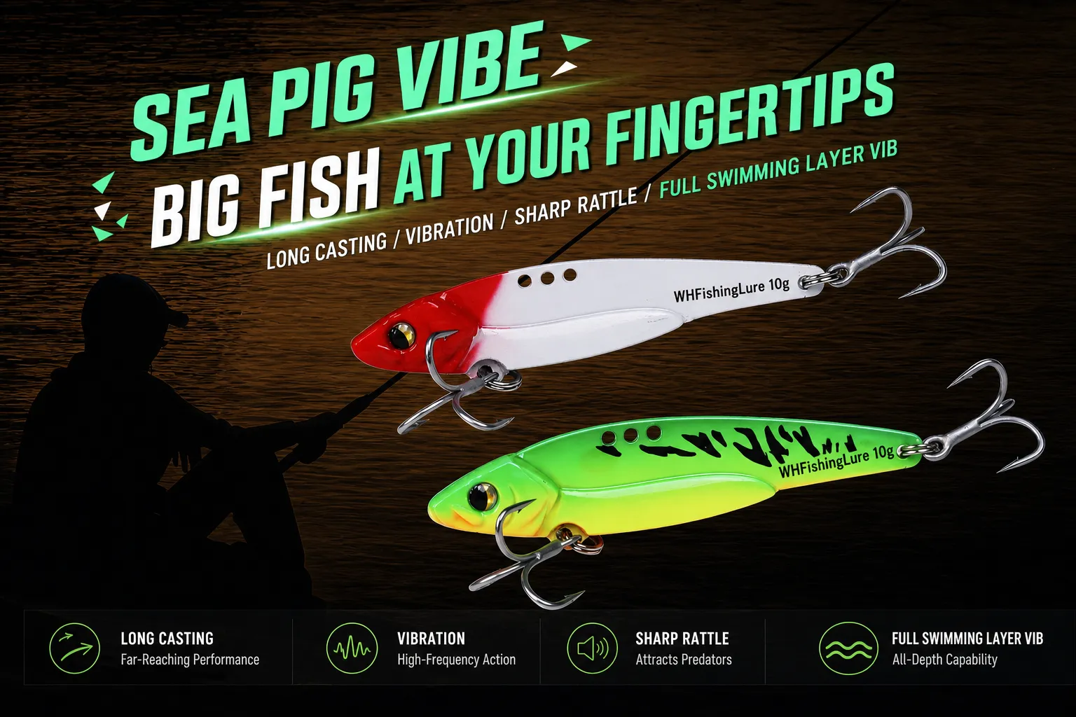 Lead Clad Copper VIB Lure with long casting performance