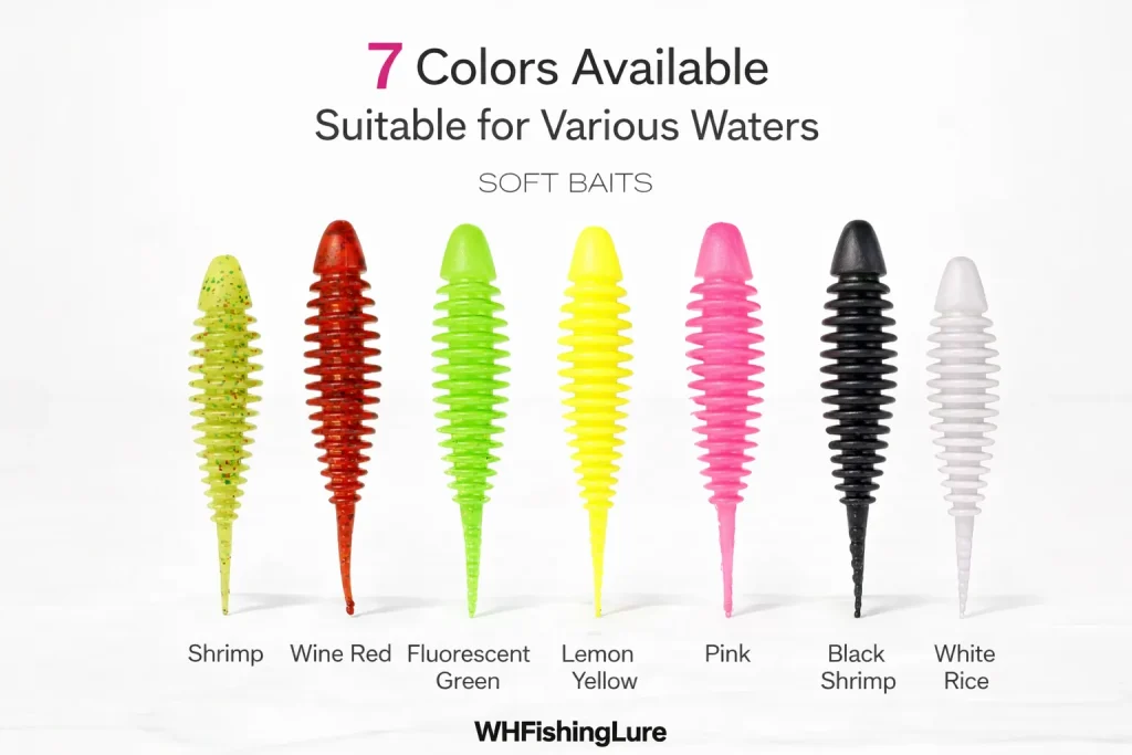 Floating needle tail soft plastic lure available colors