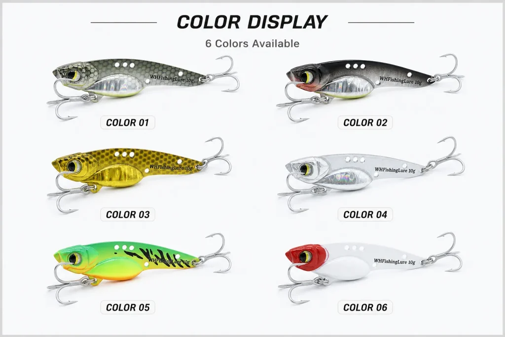 Lead Clad Copper VIB Lure color options