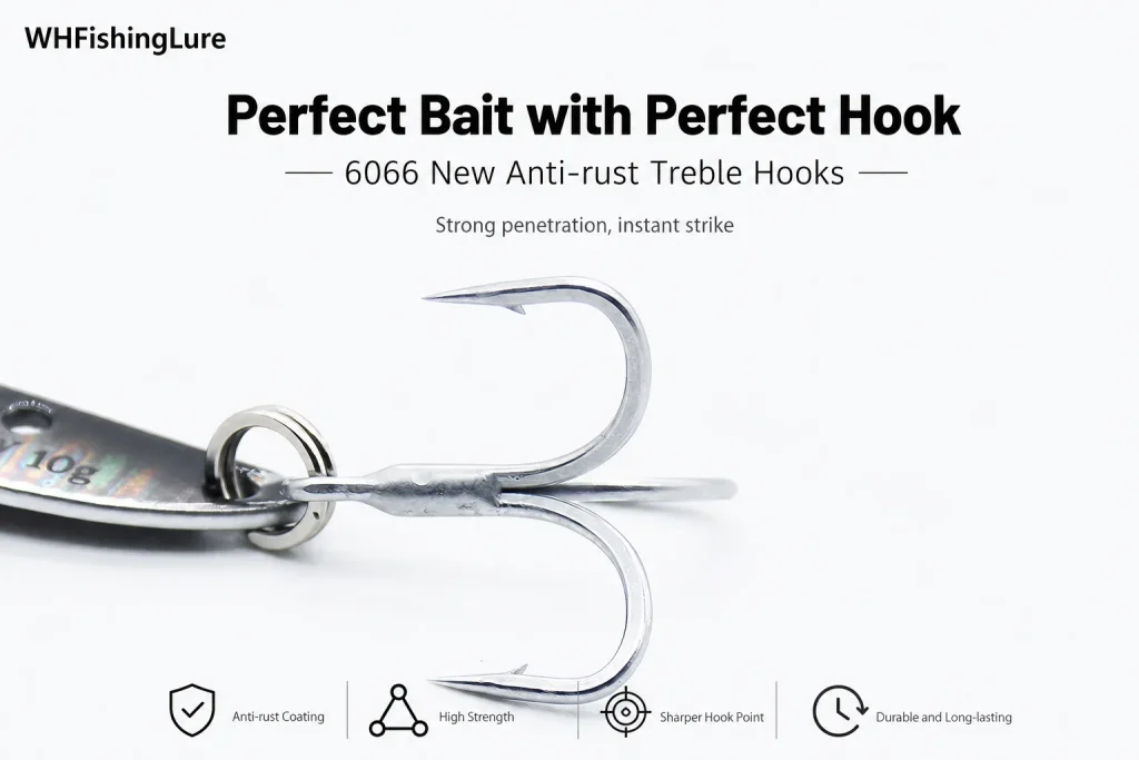 Anti rust treble hook on Lead Clad Copper VIB Lure