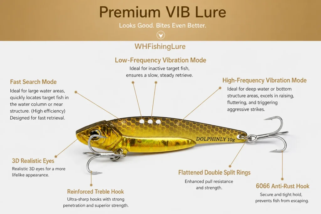 Three vibration mode Lead Clad Copper VIB Lure