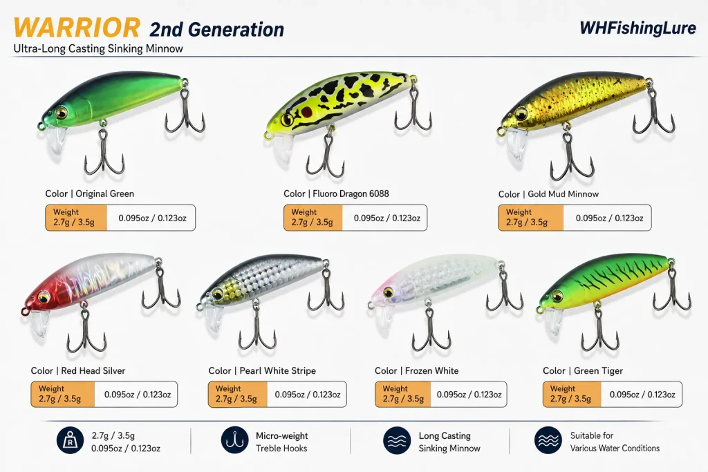 realistic color sinking minnow lure collection for freshwater and saltwater fishing