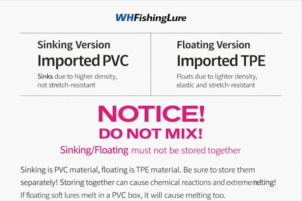 Floating and sinking soft plastic fishing lure