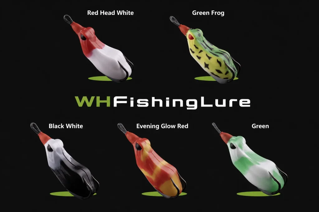 Weedless frog lure available in multiple color patterns