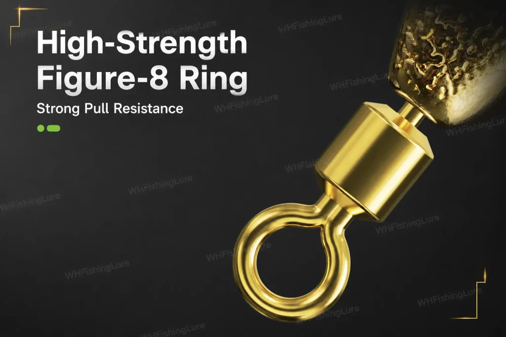 High strength figure 8 split ring for predator fishing lure