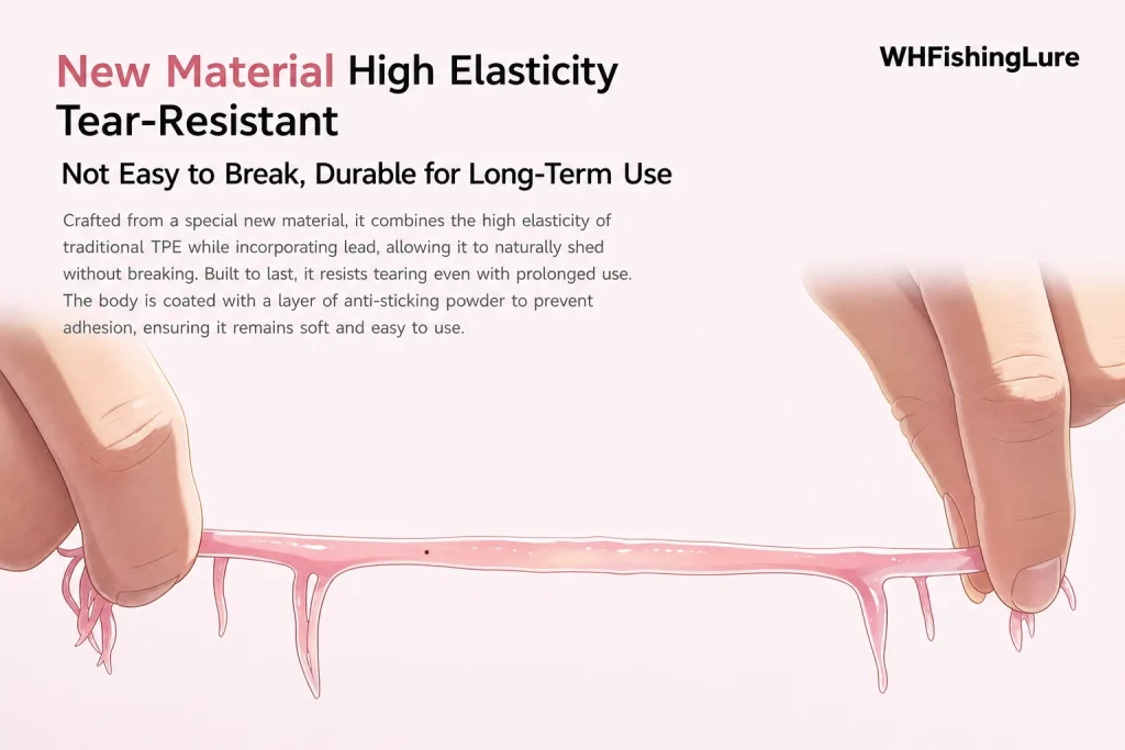 Tear-resistant high elasticity soft plastic lure for fishing