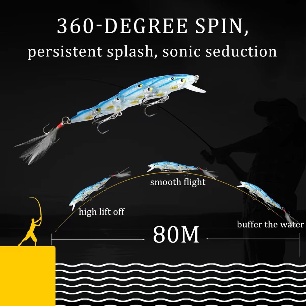 12cm jointed minnow lure with long casting and realistic swimming action