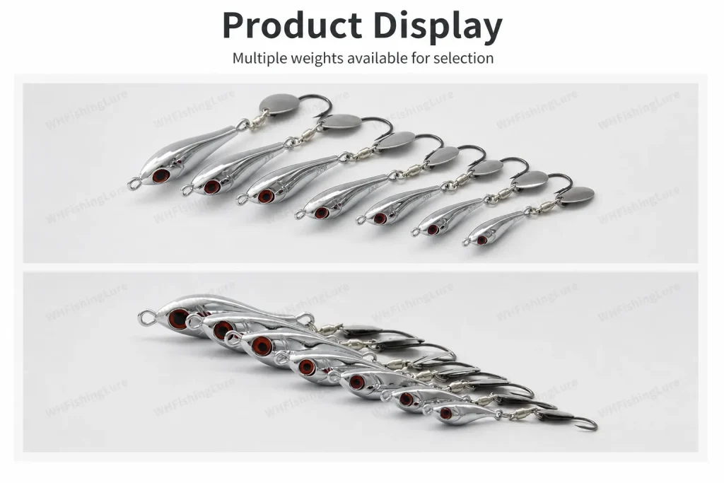 Long casting spinning lure with electroplated metal body for saltwater fishing