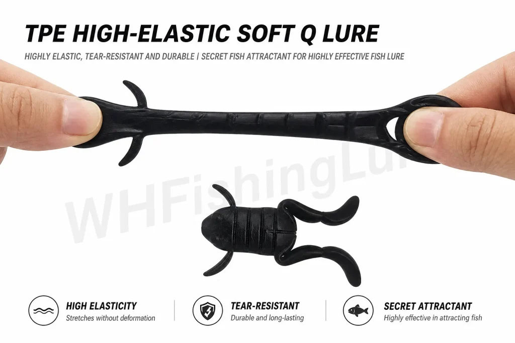 Soft plastic frog lure with high elastic TPE material