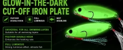Luminous metal jig with feather double hook for multi-layer fishing