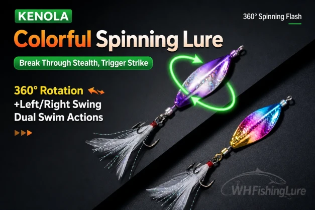 360 degree rotating spinner lure with left and right swimming action