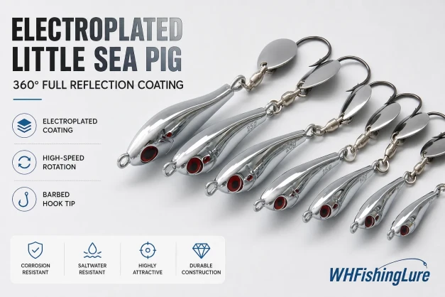 Electroplated spinning lure with 360 degree reflective coating for saltwater fishing