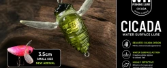 Topwater cicada fishing lure with Mustad hooks for bass fishing