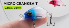 Micro sinking crankbait lure with natural swimming action for ultralight predator fishing